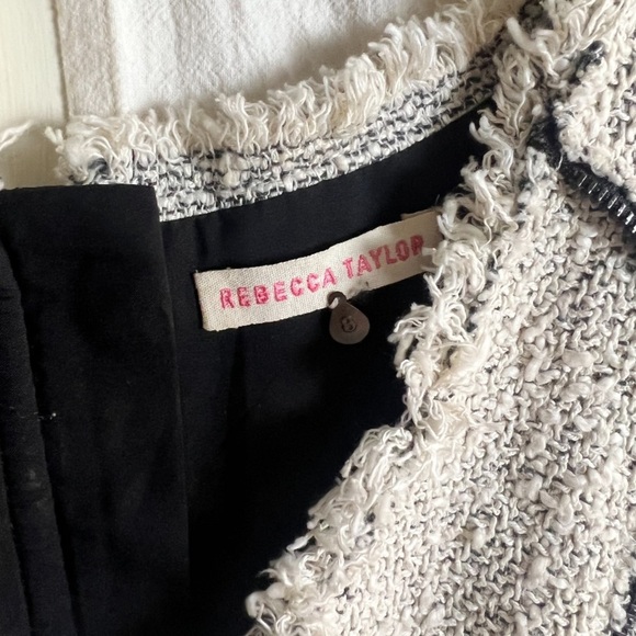 rebecca taylor Zip Tweed Combo Dress in Pece Size Small 8 - Picture 7 of 10